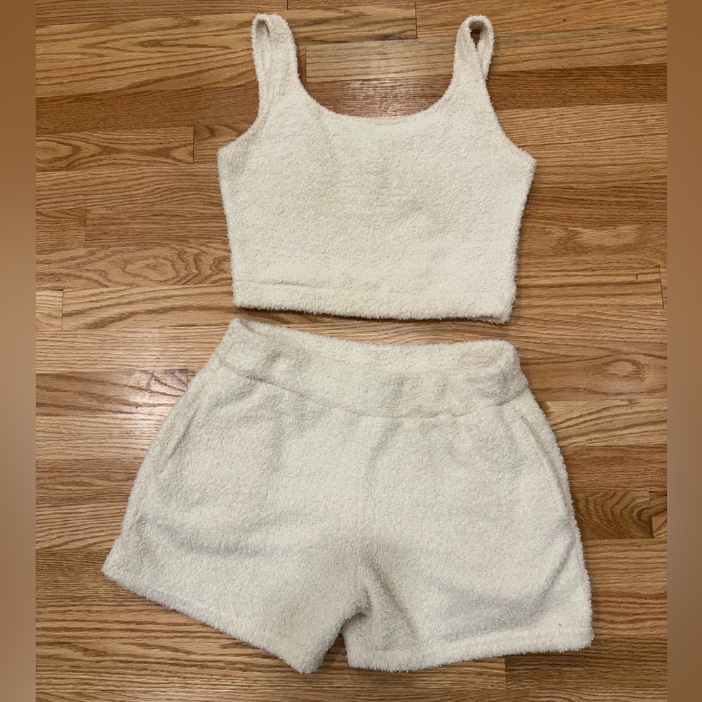 Kimberly C 2 Piece Crop Top and Short Lounge Set